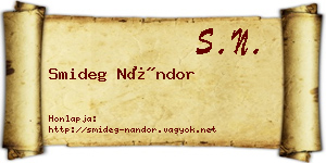 Smideg Nándor névjegykártya